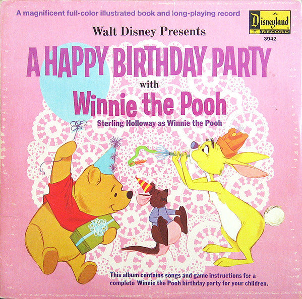 Unknown Artist : Walt Disney Presents A Happy Birthday Party With Winnie The Pooh (LP, Album, Gat)