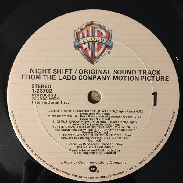 Various : Night Shift - Original Sound Track From The Ladd Company Motion Picture (LP, Comp)