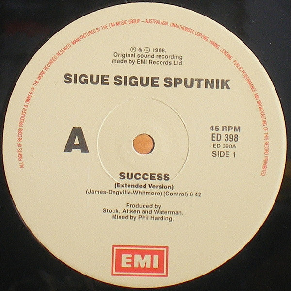 Sigue Sigue Sputnik, Stock, Aitken & Waterman : Success (12")