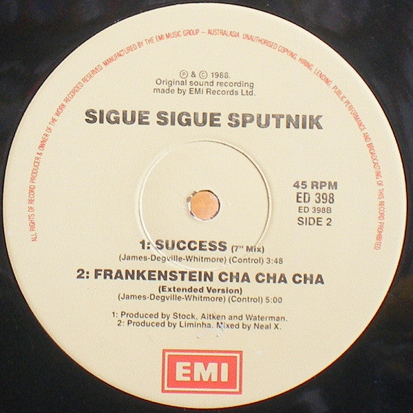 Sigue Sigue Sputnik, Stock, Aitken & Waterman : Success (12")