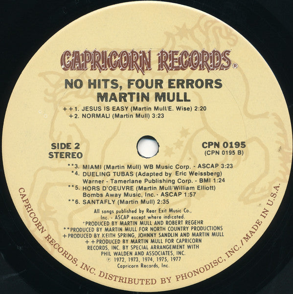 Martin Mull : No Hits, Four Errors ♦ The Best Of Martin Mull (LP, Comp, Ter)
