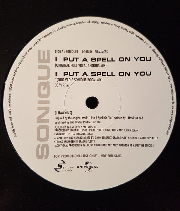 Sonique : I Put A Spell On You (12", Promo)