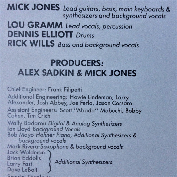 Foreigner : Agent Provocateur (LP, Album, Emb)