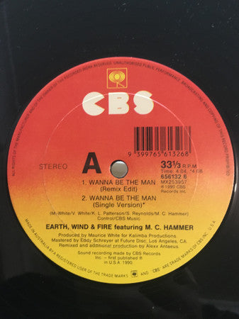 Earth, Wind &amp; Fire Featuring MC Hammer : Wanna Be The Man (12&quot;)