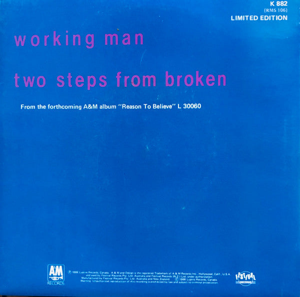 Rita MacNeil : Working Man / Sound Your Horn (7")