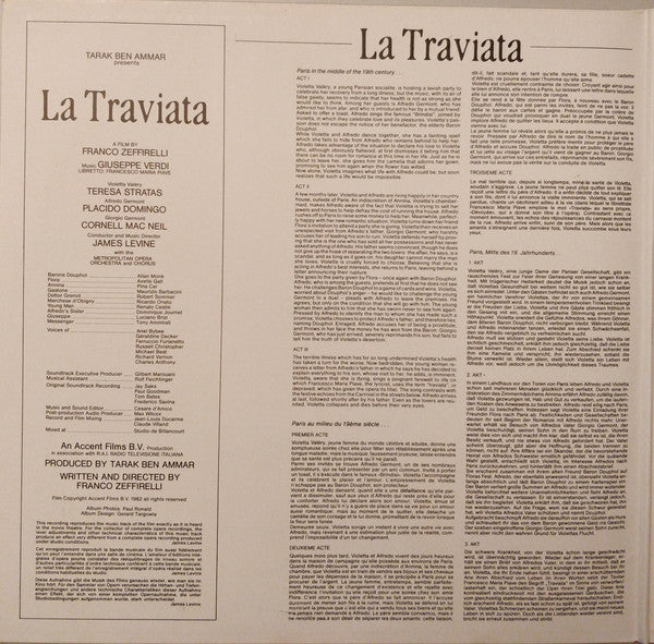 Giuseppe Verdi - James Levine (2) With The Metropolitan Opera House Orchestra And Metropolitan Opera Chorus : La Traviata (2xLP, NO )