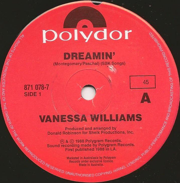 Vanessa Williams : Dreamin' (7", Single)