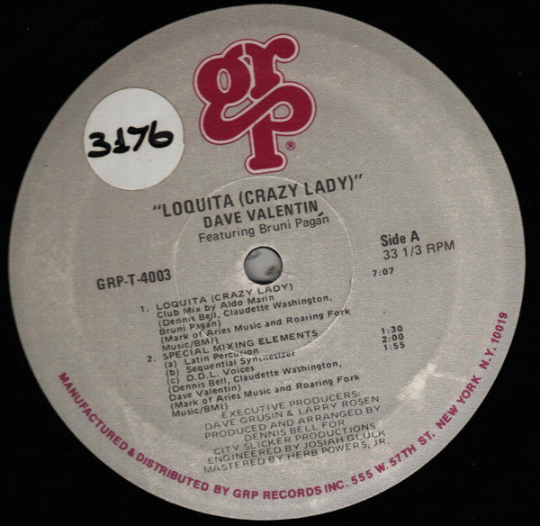 Dave Valentin Featuring Bruni Pagan : Loquita (Crazy Lady) (12")