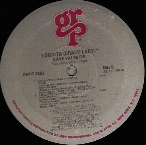 Dave Valentin Featuring Bruni Pagan : Loquita (Crazy Lady) (12")