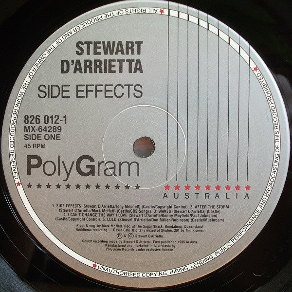 Stewart D'Arrietta : Side Effects (LP)