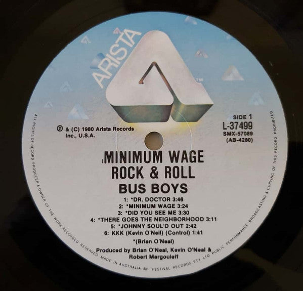 The Bus Boys : Minimum Wage Rock & Roll (LP, Album)