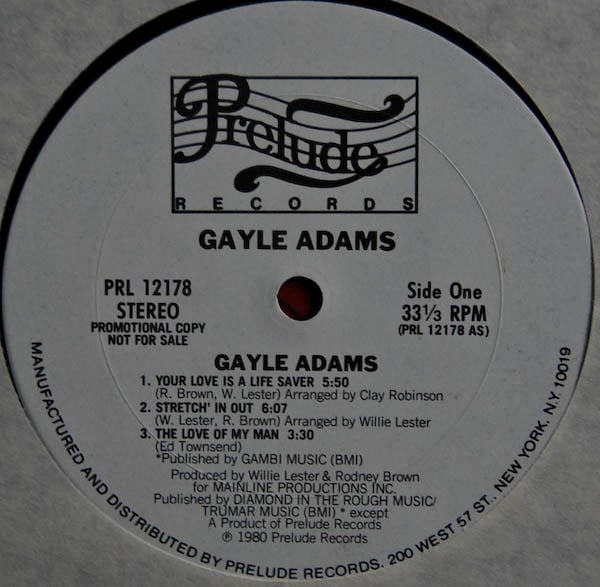 Gayle Adams : Gayle Adams (LP, Album, Promo)