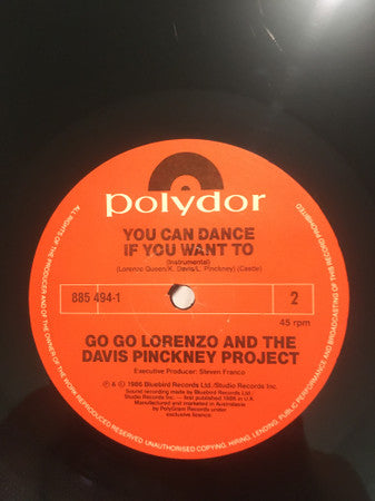 Go Go Lorenzo & The Davis Pinckney Project : You Can Dance (If You Want To) (12")