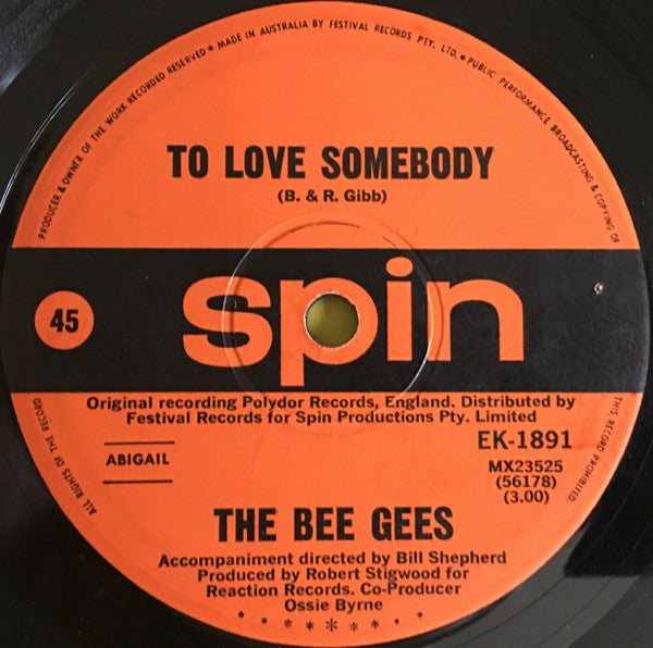 Bee Gees : To Love Somebody (7&quot;)