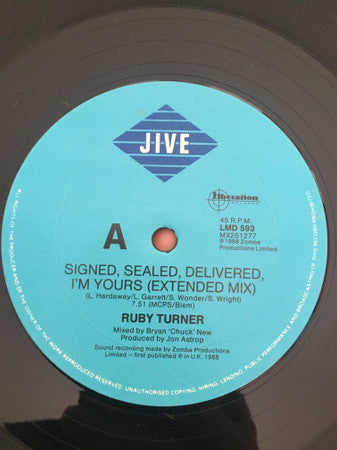 Ruby Turner : Signed, Sealed, Delivered, I'm Yours (12")