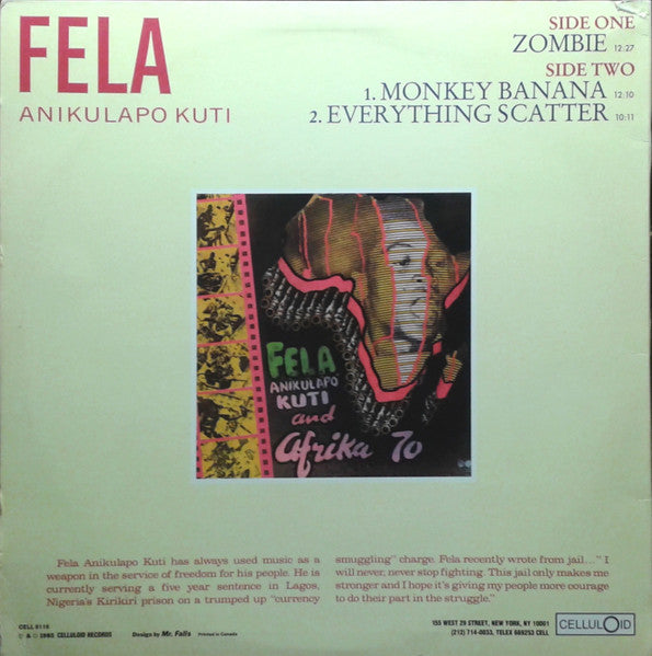 Fela Kuti And Africa 70 : Zombie (LP, Comp, RE)