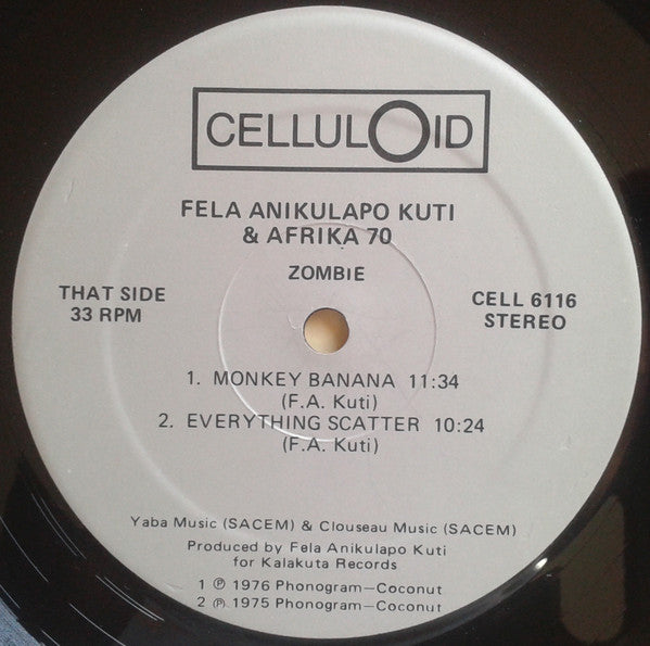Fela Kuti And Africa 70 : Zombie (LP, Comp, RE)