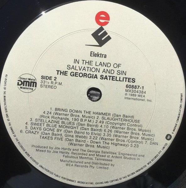 The Georgia Satellites : In The Land Of Salvation And Sin (LP, Album)