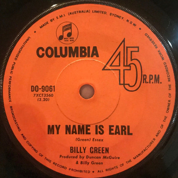 Billy Green : This Must Be The End (7", Single, Promo)