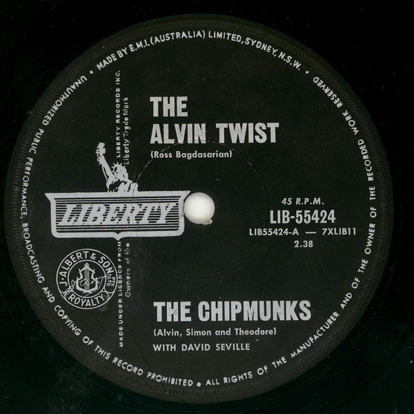 The Chipmunks With  David Seville : The Alvin Twist / I Wish I Could Speak French (7&quot;)