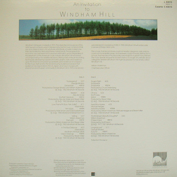 Various : An Invitation To Windham Hill (LP, Comp)