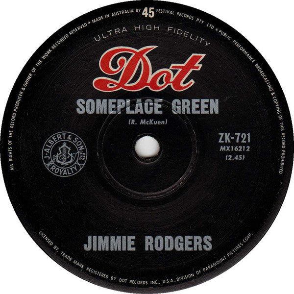 Jimmie Rodgers (2) : Water Boy  (7", Single)