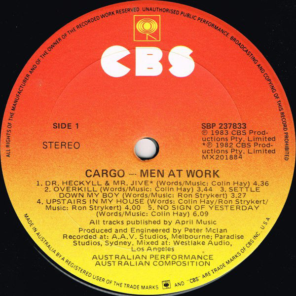 Men At Work : Cargo (LP, Album)