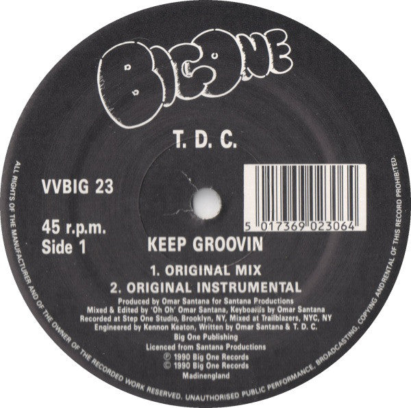 T.D.C. : Keep Groovin (12")