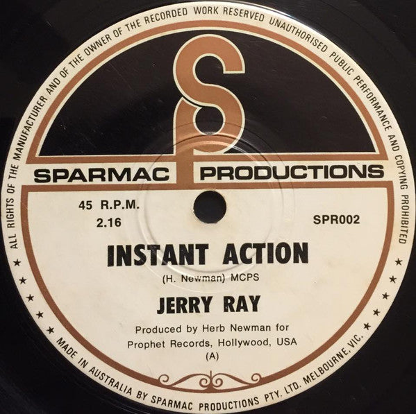 Jerry Ray : Instant Action  / Shoe Fever (7&quot;, Single)