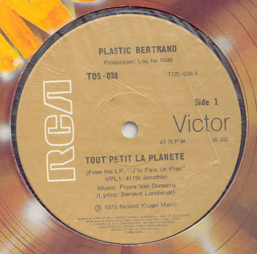 Plastic Bertrand : Tout Petit La Planete (12&quot;)