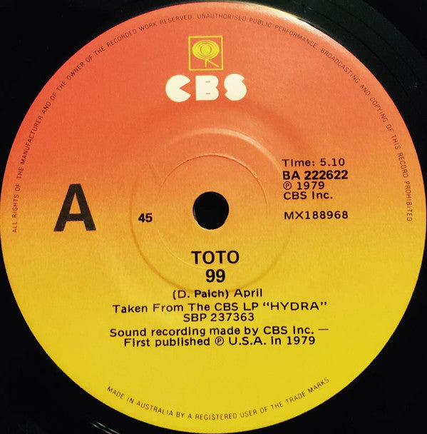 Toto : 99 (7&quot;, Single)