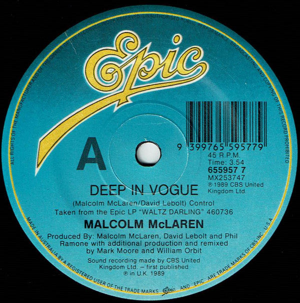 Malcolm McLaren And The House Of McLaren : Deep In Vogue (7", Single)