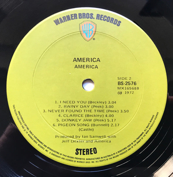 America (2) : America (LP, Album)