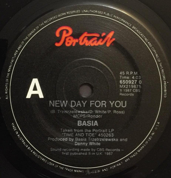 Basia : New Day For You (7", Single)