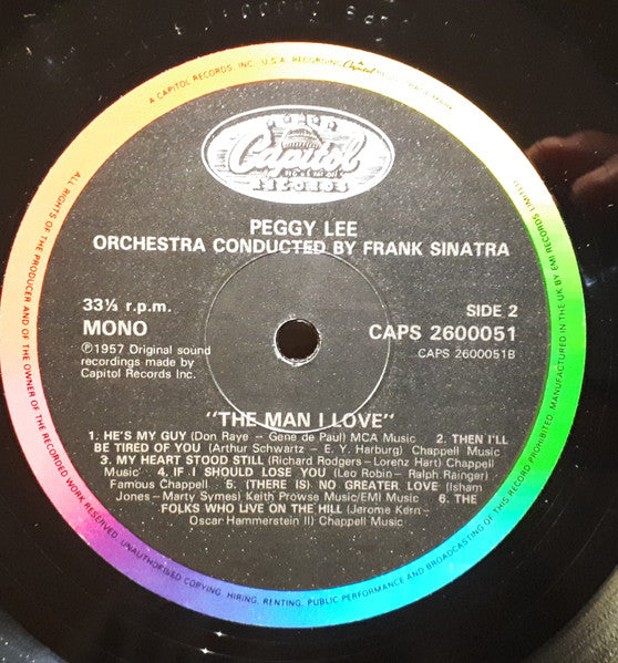 Peggy Lee : The Man I Love (LP, Album, Mono, RE)
