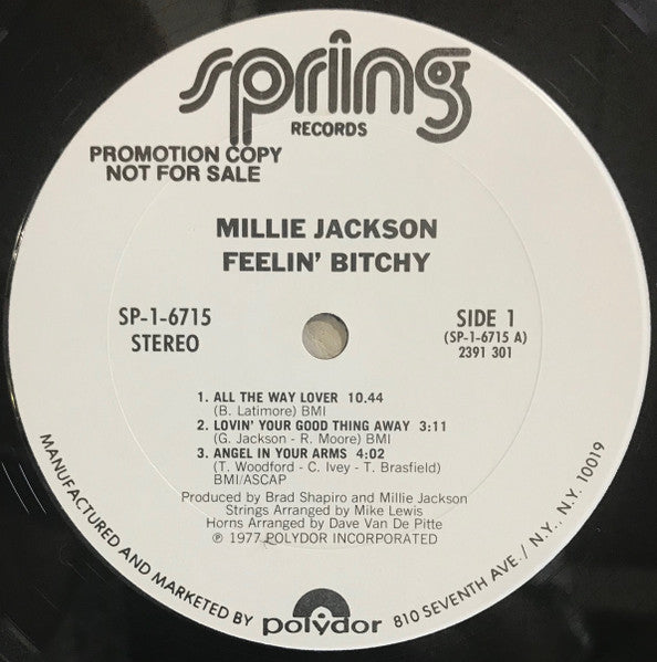 Millie Jackson : Feelin' Bitchy (LP, Album, Promo)