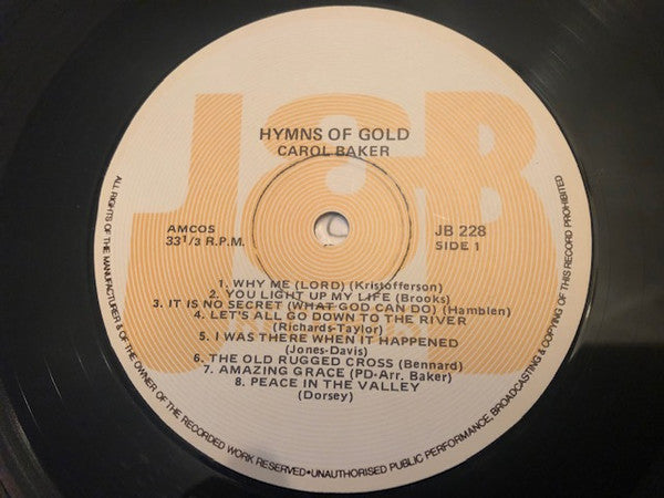 Carroll Baker : Hymns Of Gold (LP, Album)