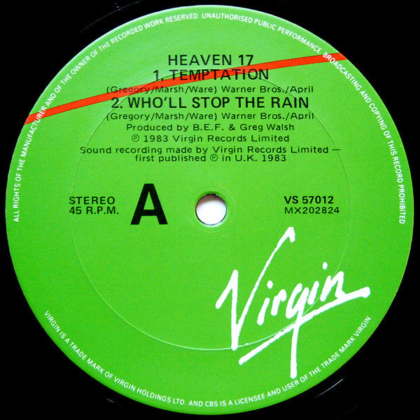 Heaven 17 : Temptation (Special Dance Mixes) (12")