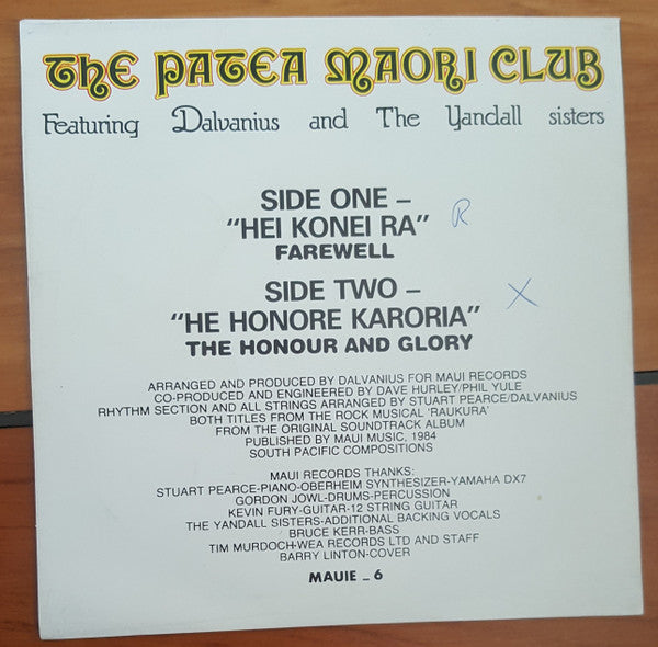 Patea Maori Club Featuring Dalvanius & The Yandall Sisters : Hei Konei Ra (Farewell) (7", Single)