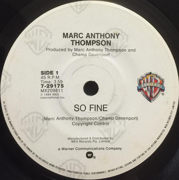 Marc Anthony Thompson : So Fine (7", Single)