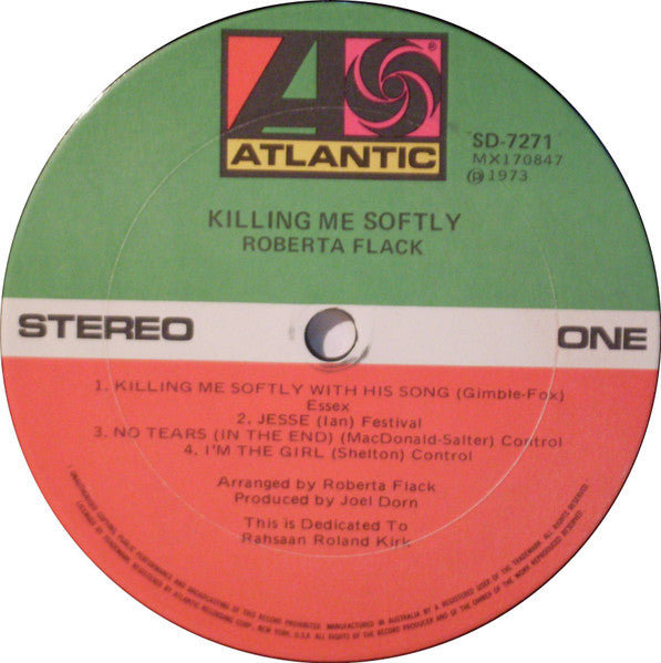 Roberta Flack : Killing Me Softly (LP, Album)