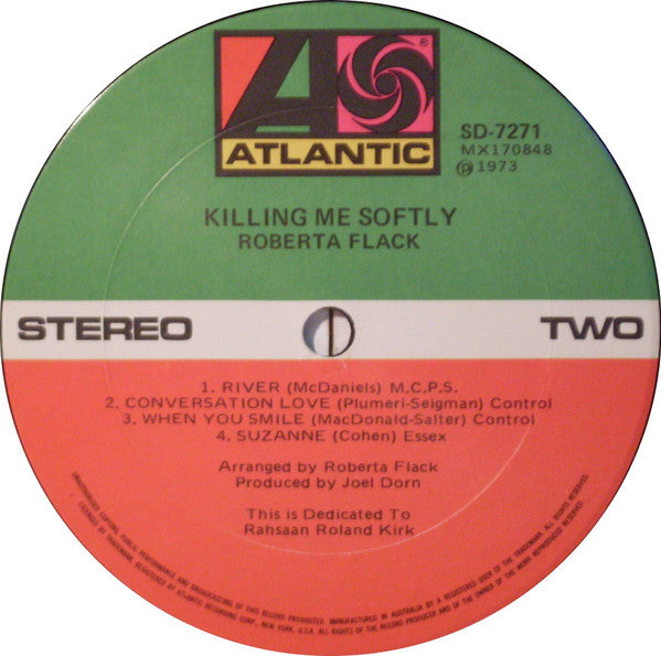 Roberta Flack : Killing Me Softly (LP, Album)