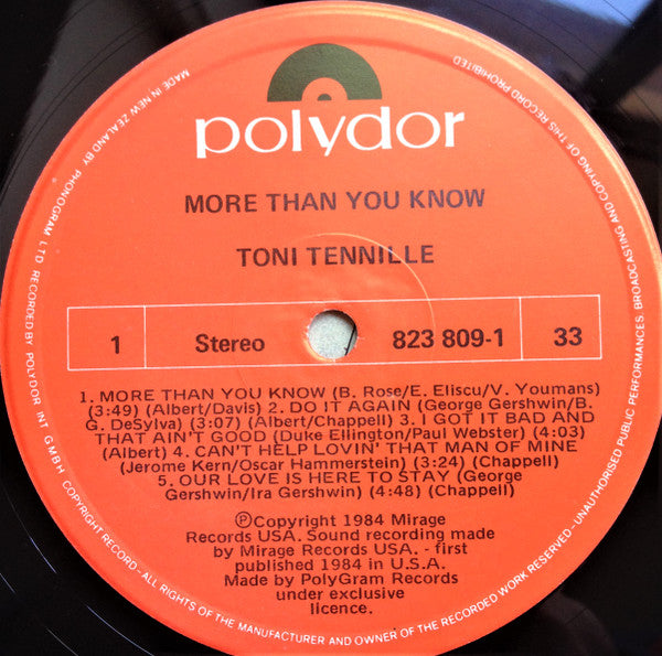 Toni Tennille : More Than You Know (LP, Album)