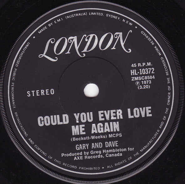 Gary &amp; Dave : Could You Ever Love Me Again (7&quot;)