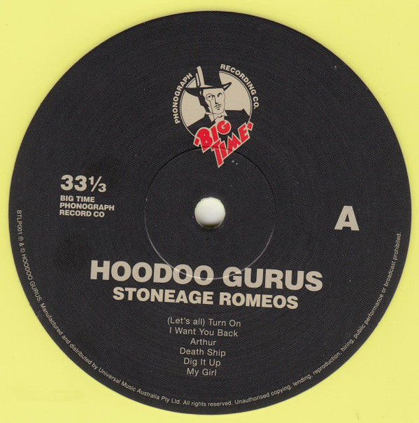 Hoodoo Gurus : Stoneage Romeos (LP, Album, RE, RM, Yel)