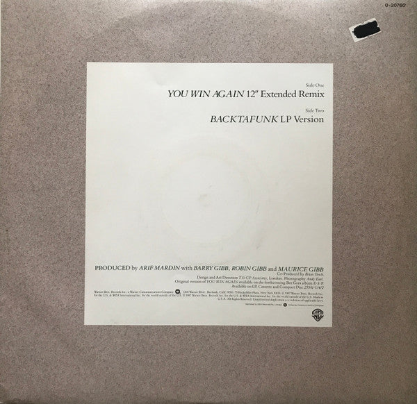 Bee Gees : You Win Again (12", Single)