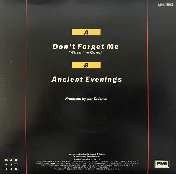 Glass Tiger : Don't Forget Me (When I'm Gone) (7", Single, Ltd)