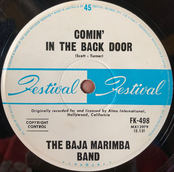 Baja Marimba Band : Comin&#39; In The Back Door (7&quot;, Single)