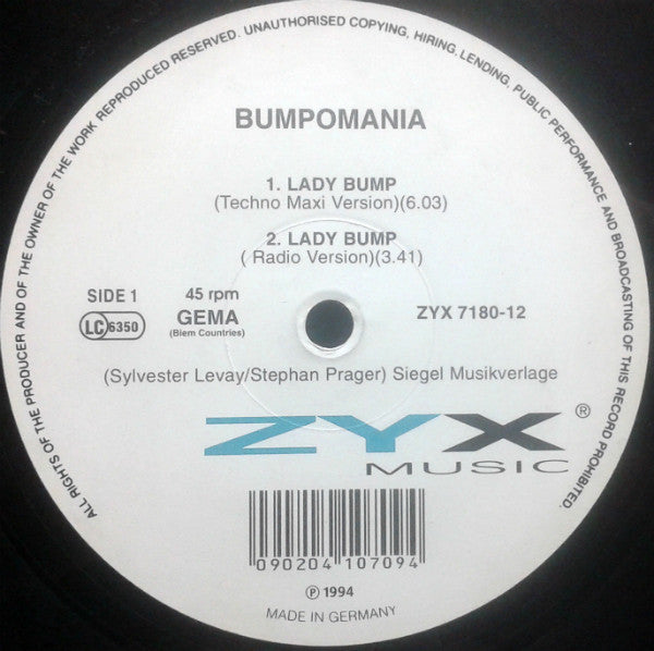 Bumpomania : Lady Bump (12&quot;)