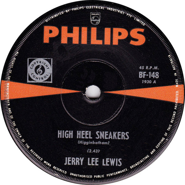 Jerry Lee Lewis : Hi Heel Sneakers (7&quot;, Single, Mono)